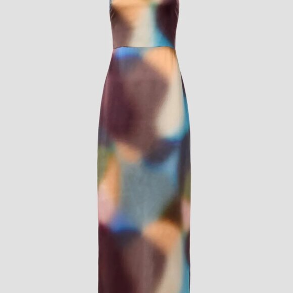 NWT Reformation Frankie Silk Dress in Blur - Picture 2 of 6